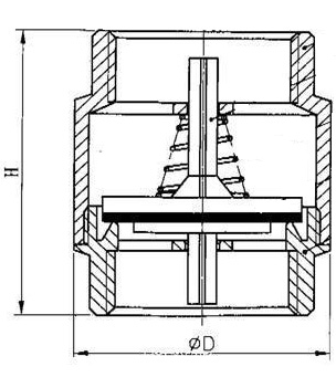 Produktbild von Rückschlagventil 3/4" IG/IG Messing - Anti-Stein Technologie Mit Kunststoff-Pilzkopf PN 25